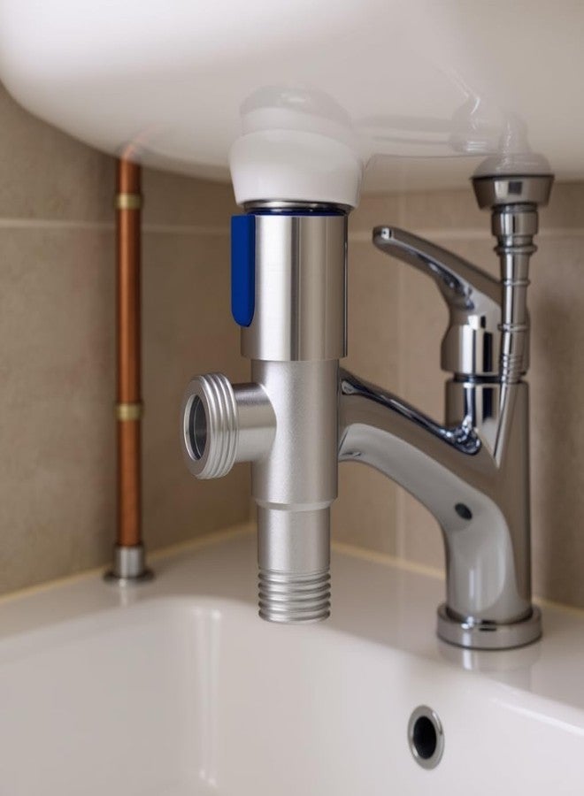 صمام زاوية | صمام مثلث ثلاثي الاتجاهات للماء البارد DN15 مصنوع من الفولاذ المقاوم للصدأ 304 | تحكم متين لحنفيات المنزل، دقة في التدفق | دليل تدفق، تشغيل منخفض الضوضاء، لا يحتاج إلى صيانة - Image 5